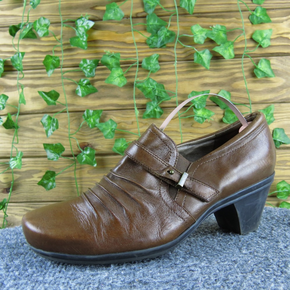 Abeo Rachel‎ Women's 8.5N Brown Leather Heeled Comfort Booties Orthotic Support